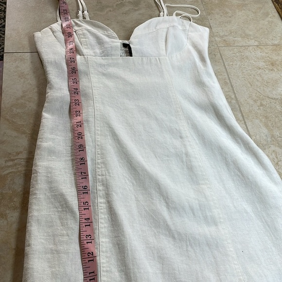 Forever 21 Dress Spaghetti Straps Lined Linen Summer Zip Off White NWT Size S - Picture 14 of 15